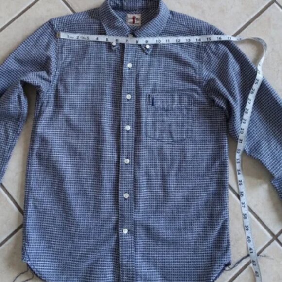 Samurai Jeans Co. Cotton Shirt Shuriken Chidori Houndstooth Made In Japan M - Picture 10 of 14